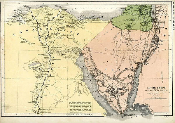 Antique map of Lower Egypt