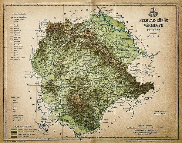 Belovar-koros, Croatio map from 1893