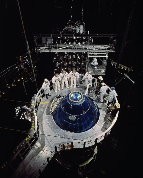 Framed Print : Astronauts Waiting Outside the Command Module Print Framed Print : Astronauts Waiting Outside the Command Module Print
