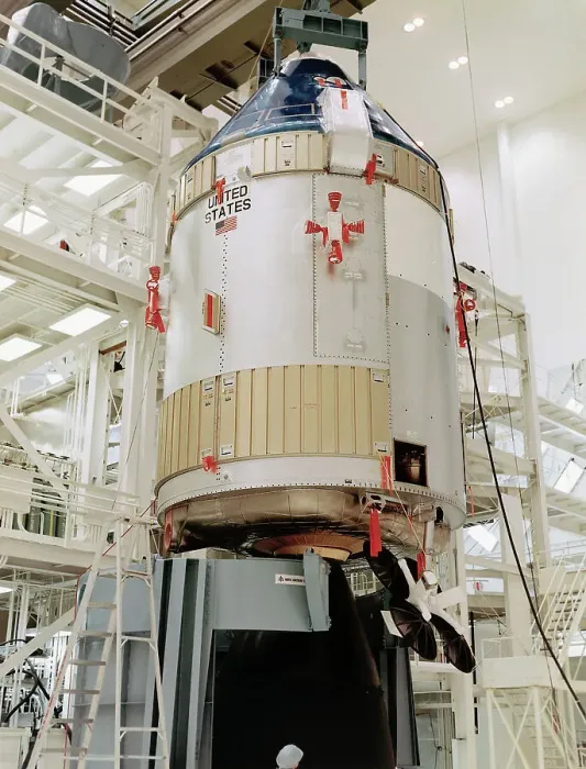 Framed Print : Print of Apollo 10 Command Module in Manned Spacecraft Operations Building Framed Print : Print of Apollo 10 Command Module in Manned Spacecraft Operations Building
