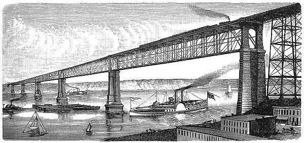 Bridge over the Hudson River at Poughkeepsie in North America