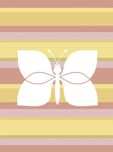 Butterfly on Striped Background