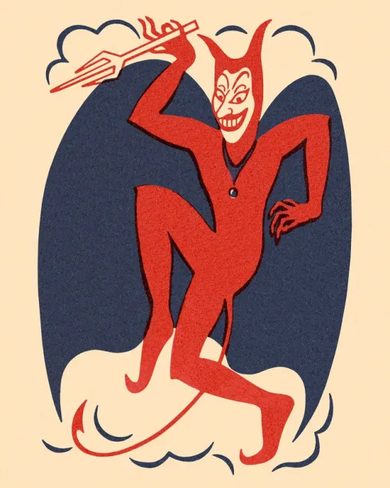 Framed Print : Dancing Devil Print - Captivating Art Illustration