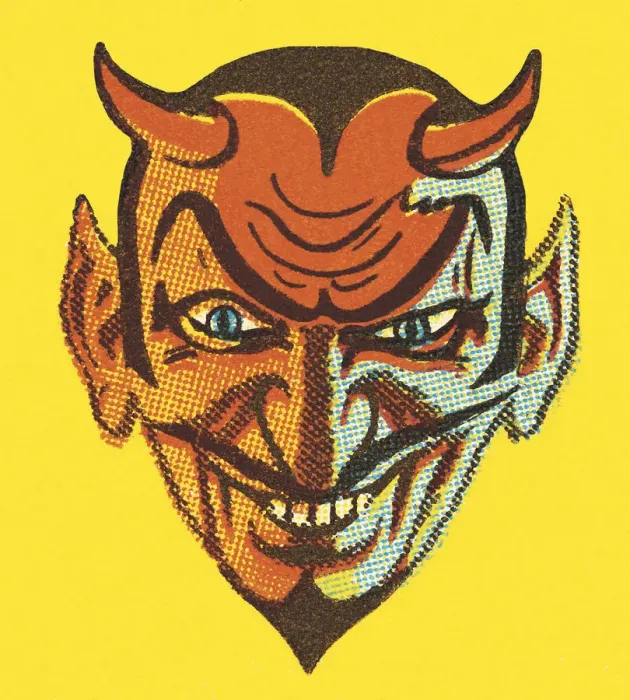 Framed Print : Devil with Horns Print Framed Print : Devil with Horns Print