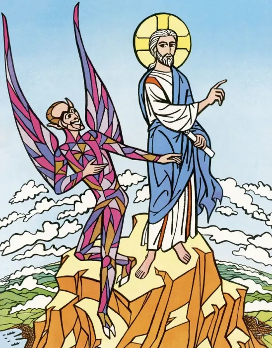 Framed Print : The Devil and Jesus Print Framed Print : The Devil and Jesus Print