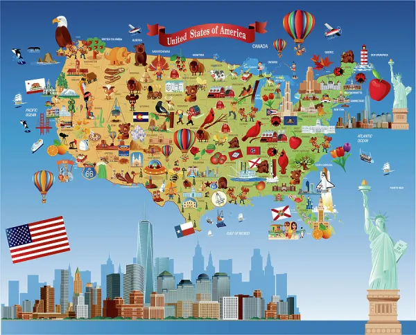 Cartoon map of USA available as Framed Prints, Photos, Wall Art and Photo Gifts #14637277 Cartoon map of USA available as Framed Prints, Photos, Wall Art and Photo Gifts #14637277