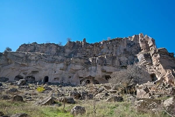 Carved homes and churches in Cappadocia