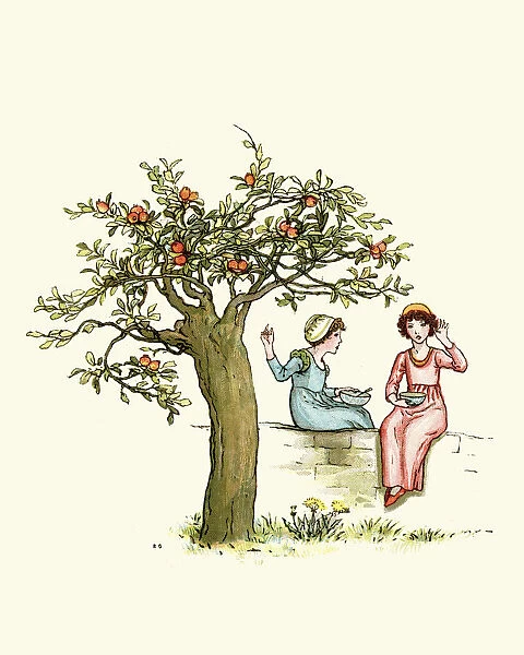Two children under the orange tree