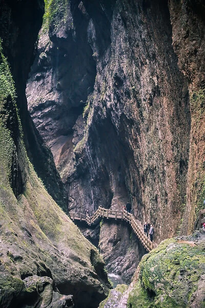 China, Chongqing Municipality, Wulong. Natural Rock Bridges Unesco World Heritage site