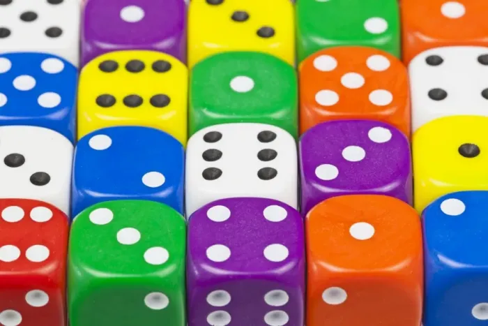 Framed Print : Colourful Dice Print