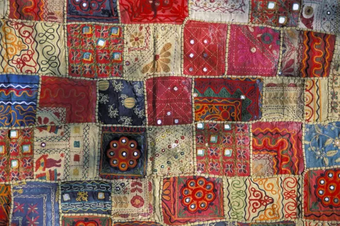 Framed Print : Rajasthani Patchwork Carpet Print Framed Print : Rajasthani Patchwork Carpet Print