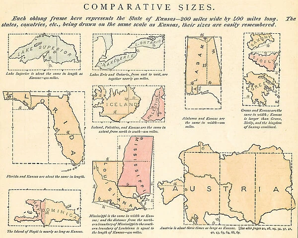 Comparative sizes map 1875
