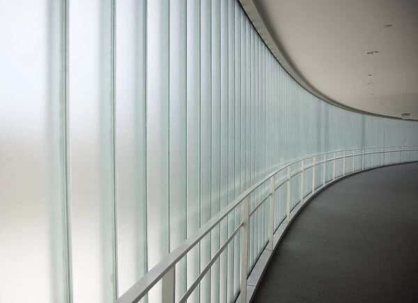 Curving Sweep of a Glass Sided Corridor