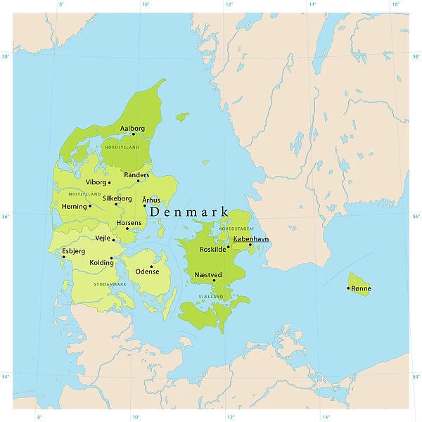 Denmark Vector Map