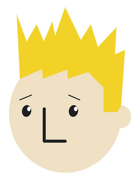 Digital cartoon of boy with spiky blonde hair. Available as Framed Prints,  Photos, Wall Art and other products #13550983