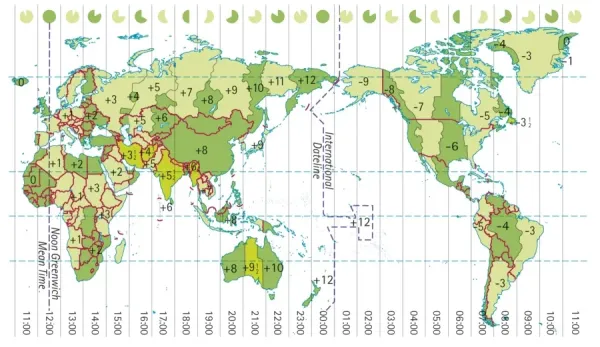 World Time Zones Map Printable
