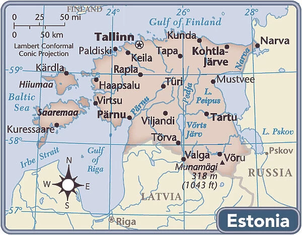 Estonia country map