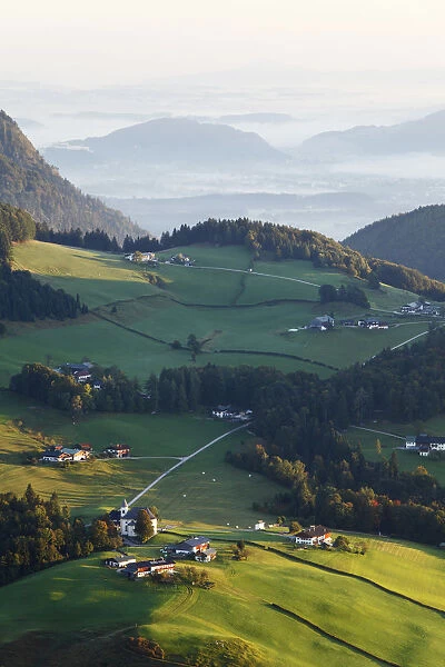 Ettenberg near Berchtesgaden, view from Salzburgblick on Kneifelspitze mountain, Berchtesgadener Land district, Upper Bavaria, Bavaria, Germany, Europe