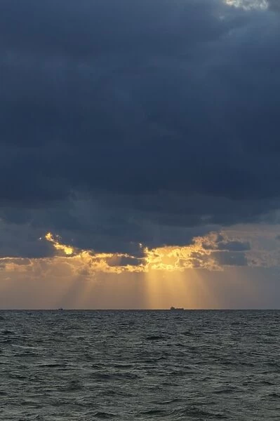 Evening sky over the Baltic Sea, Wustrow, Bay of Mecklenburg, Mecklenburg-Western Pomerania, Germany
