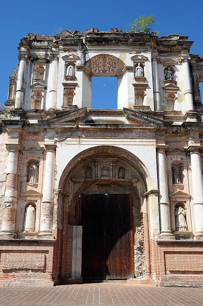 Facade of Old Church, Antigua, Guatemala