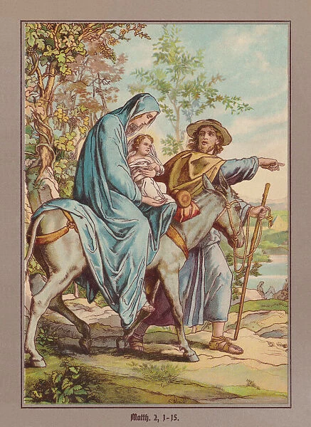 The Flight into Egypt, chromolithograph, published ca. 1880