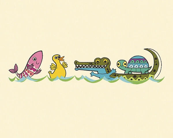 Four Floating Animals