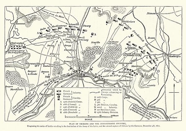 Franco Prussian War Battle plan of Siege of Orleans