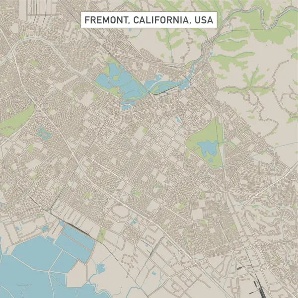 Fremont California US City Street Map Our beautiful Wall Art and Photo ...