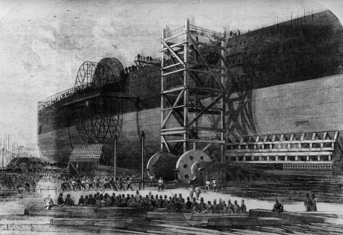 Framed Print : Leviathan Launch 1857 Print