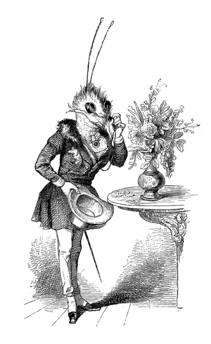 Framed Print : Humanized Insect Print: Whimsical Illustrations