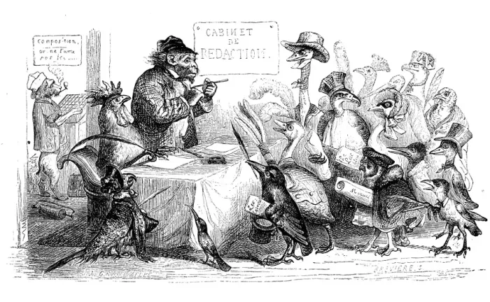 Framed Print : Humanized Animals Print: Queuing Scene Framed Print : Humanized Animals Print: Queuing Scene