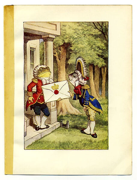Invitation - frog and fish illustration, (Alices Adventures in Wonderland)