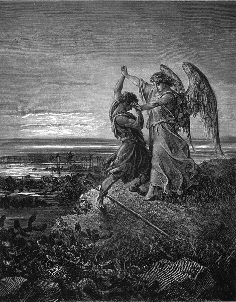 Jacob wrestles with the angel
