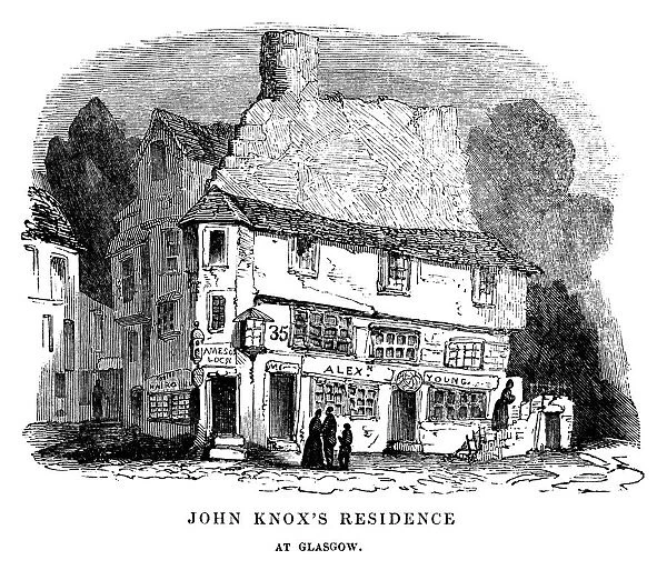 John Knoxs residence, Glasgow (1840 engraving)