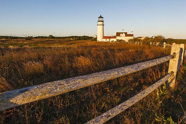 Landscape with Highland Light lighthouse previously known as Cape Cod Light, North Truro, Cape Cod National Seashore, Massachusetts, USA