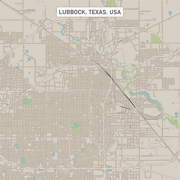 Lubbock Texas US City Street Map (Print 15192962) Mug Framed Photos