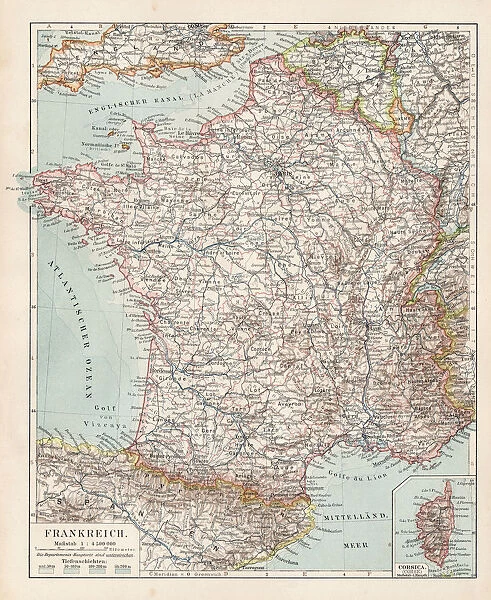 Map of France 1900