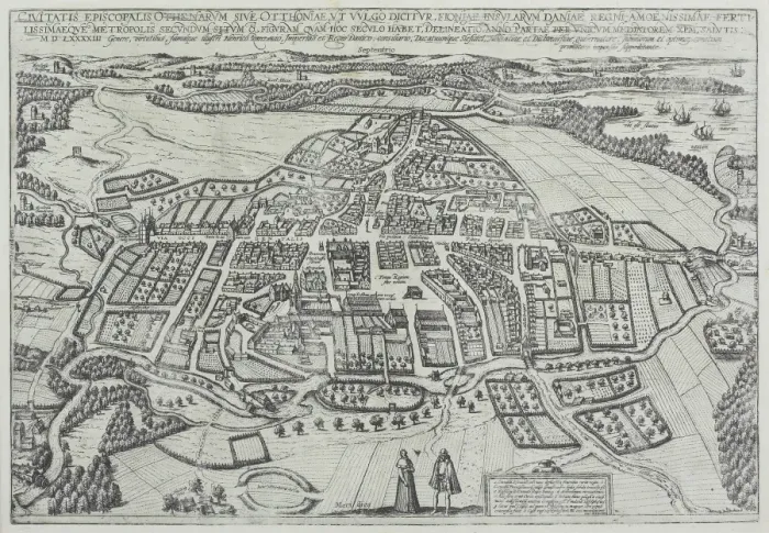 Framed Print : Odense Denmark Print Map Framed Print : Odense Denmark Print Map