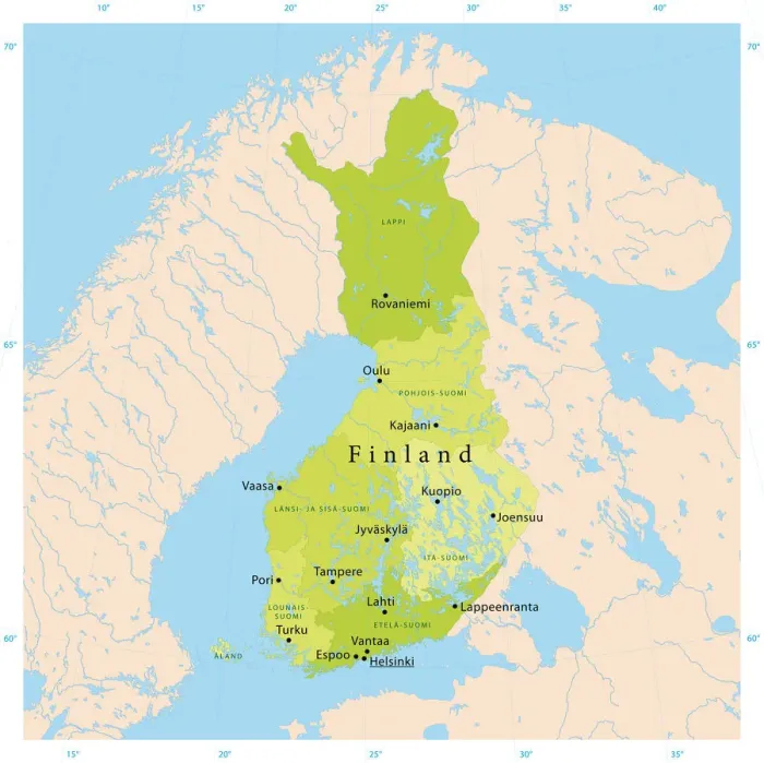 Framed Print : Finland Vector Map Highly Detailed CMYK Print Ready Framed Print : Finland Vector Map Highly Detailed CMYK Print Ready