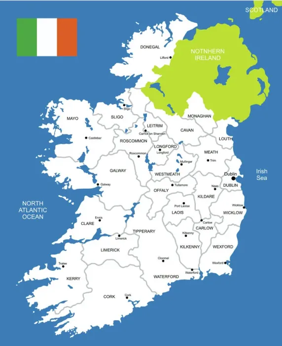 Framed Print : Fine Art Storehouse Print: Detailed Map of Ireland Framed Print : Fine Art Storehouse Print: Detailed Map of Ireland