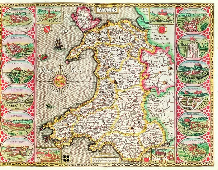 Framed Print : Private Collection Wales Print by Jodocus Hondius Framed Print : Private Collection Wales Print by Jodocus Hondius