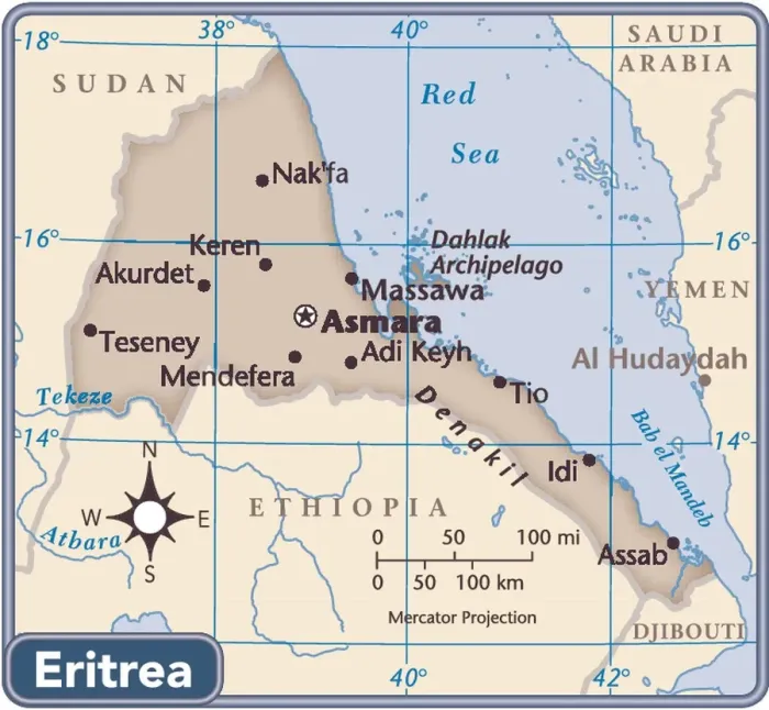 Framed Print : Eritrea 2011 Reference Map Print