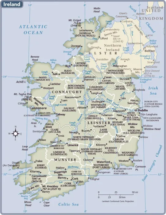 Framed Print : Ireland Reference Map Print 2011 Edition Framed Print : Ireland Reference Map Print 2011 Edition