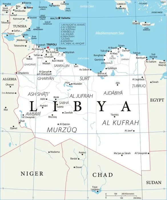 Framed Print : Fine Art Storehouse Print of Libya Reference Map Framed Print : Fine Art Storehouse Print of Libya Reference Map