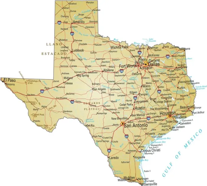 Framed Print : Texas Reference Map Print - Vector Illustration Framed Print : Texas Reference Map Print - Vector Illustration