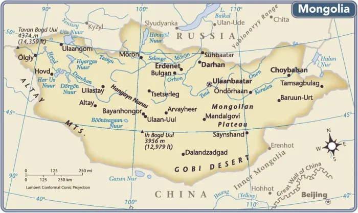 Framed Print : Mongolia 2011 Reference Map Print Framed Print : Mongolia 2011 Reference Map Print
