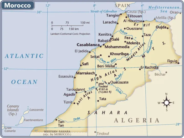 Framed Print : Fine Art Storehouse Morocco Map Print 2011 Reference Edition Framed Print : Fine Art Storehouse Morocco Map Print 2011 Reference Edition