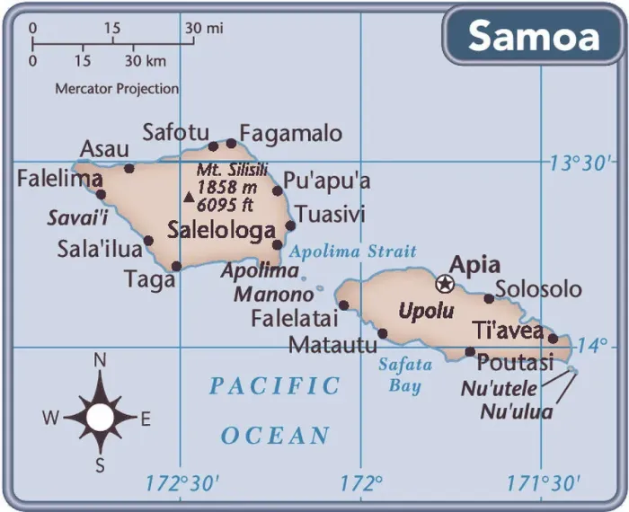 : Samoa Country Map 2011 Print (Reference Maps) : Samoa Country Map 2011 Print (Reference Maps)
