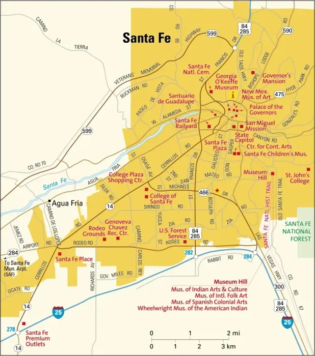 Framed Print : Santa Fe Area Map Print 2010 Edition Reference Maps Framed Print : Santa Fe Area Map Print 2010 Edition Reference Maps