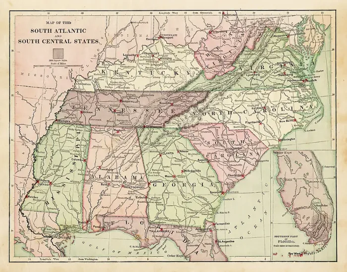 Framed Print : Fine Art Storehouse Print: USA Map Engravings